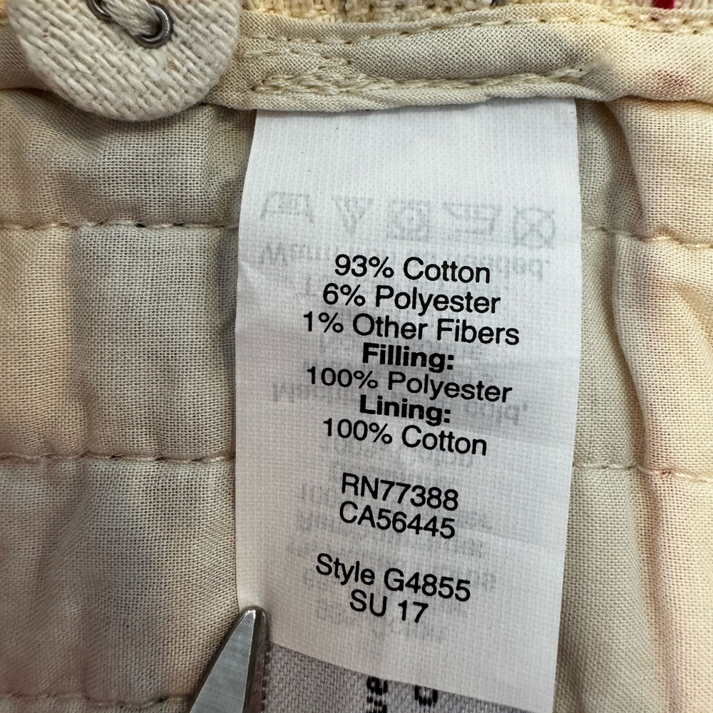 Madewell Quilted Side Tie Jacket XS Stripe Embroidered Cotton Coastal Boho - Picture 9 of 16